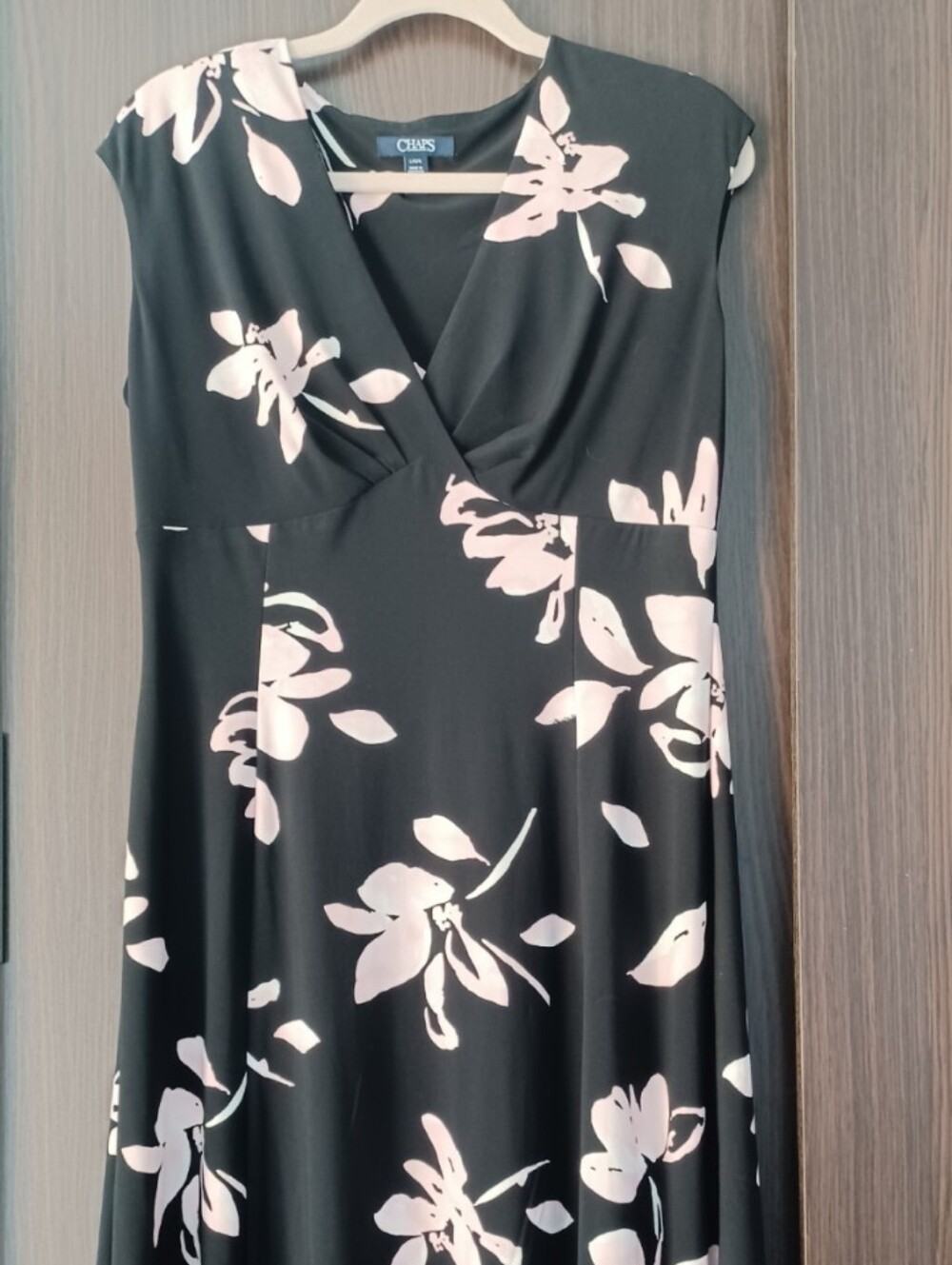 Chaps Dress Black And Light Pink